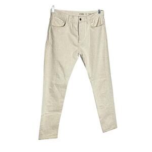 COS Cream Mid Rise Tapered Straight Leg Jeans Size 31X30